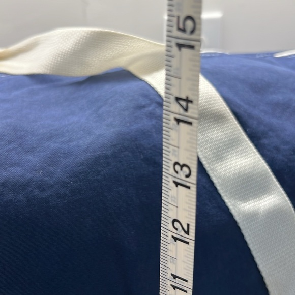 VINTAGE Athletic Bag Company “BRENTWOOD FOOTBALL” Canvas Duffel Bag Navy & White - Picture 14 of 16